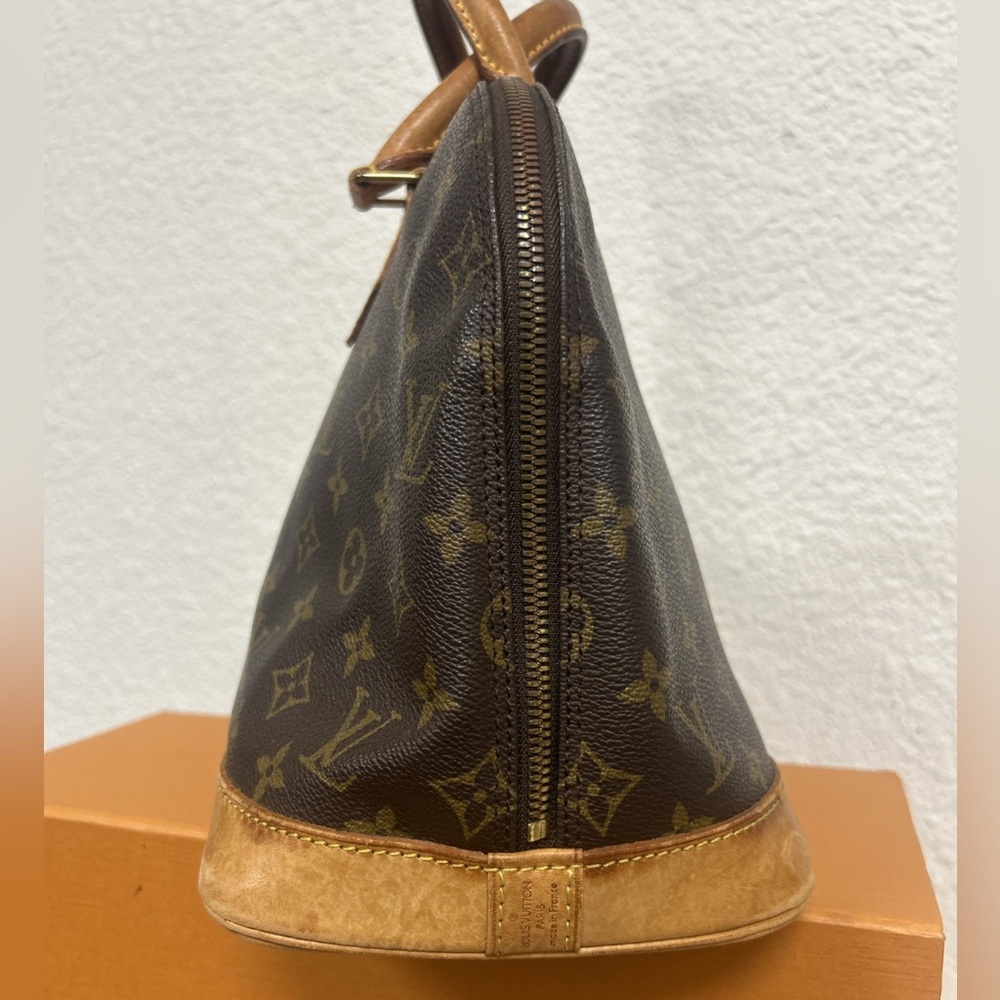 Louis Vuitton Monogram Alma Satchel in Brown and Tan - Picture 3 of 8